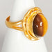 Rings Natural Tiger Eye 925 Sterling Silver 18K Yellow Gold Rose Filled Ring Handmade in India Gift Jewelry Gemstone - by Subham Jewels
