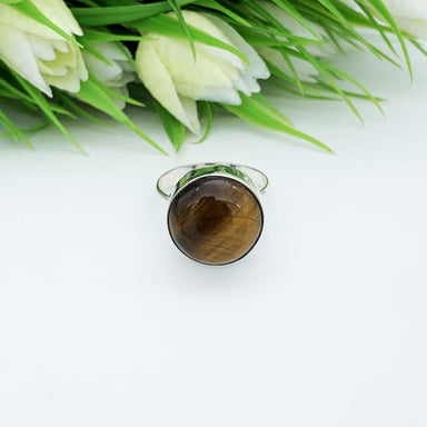 Natural Tiger Eye Gemstone Studded in 925 Sterling Silver Handmade Jewelry Ring Gift for Women All Size - by Jewelrybyshreya