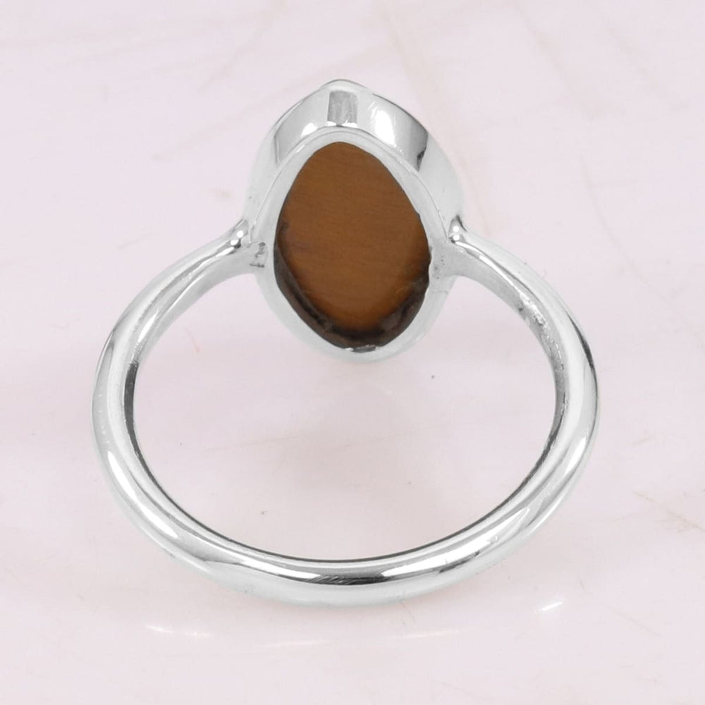 rings Natural Tiger Eye Ring Handmade Sterling Silver Gemstone Gift For Men - by Rajtarang