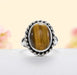 Ring Natural Tiger-Eye Semi Precious Stone Boho Silver Ring,Oval Cabochon Ring,925 Sterling Ring,Bride Ring,Anniversary Gift Item - by 