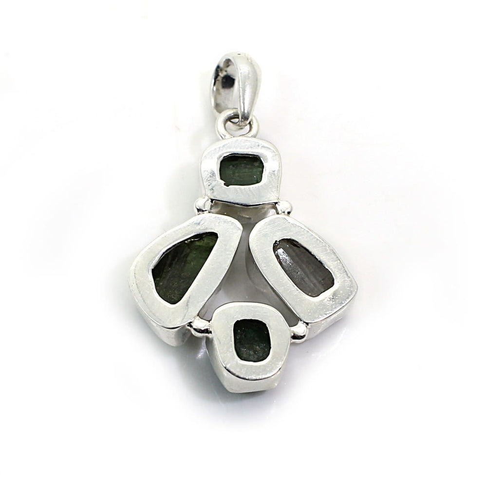 Natural Tourmaline Rough Silver Pendant - by Ishu gems