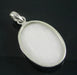 Natural White Agate Oval Silver Pendant - by Nehal Jewelry
