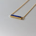Navy Blue Lapis Lazuli Bar Gold Necklace,lapis Necklace Gold Plated Brass N6 - By Silver Soul Charms