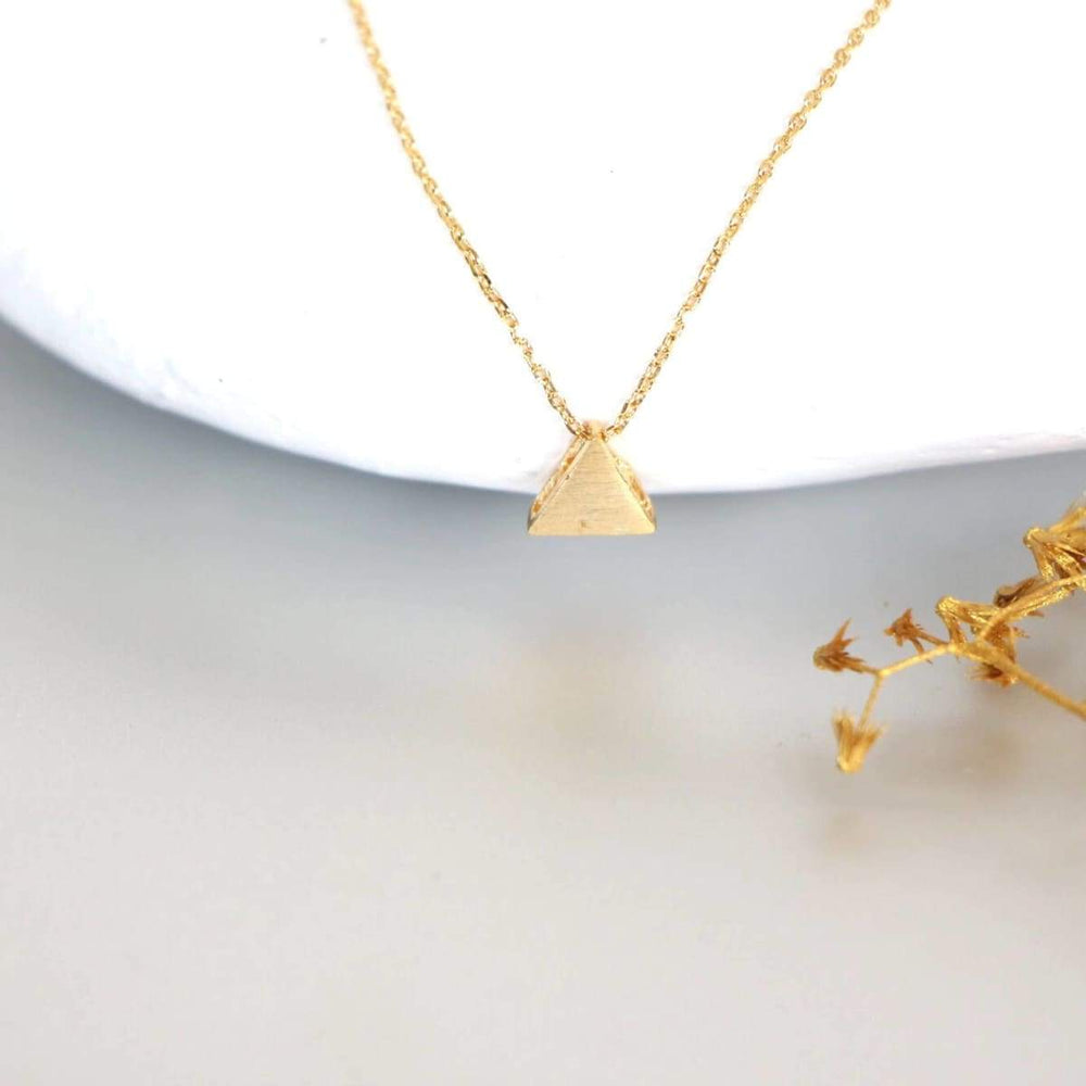Necklaces Necklace Set Gold And Rhodium Triangle Charm Dipped Minimalist Gift (SS99/100)
