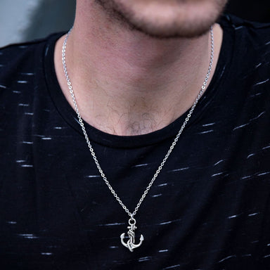 Men Necklace - stainless steel - anchor - Jewelry - Gift - Husband - Boyfriend - For Dad - by Magoo Maggie Moas