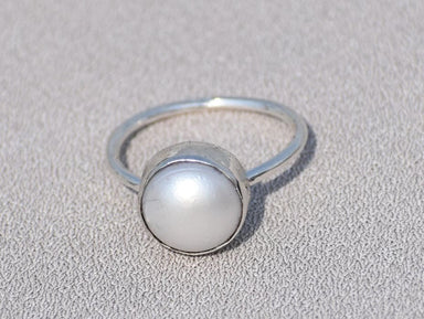 New Design Pearl Ring 925 Sterling Silver Simple Fresh Gemstone Gift for her - by Paradise