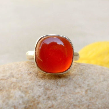 Rings Red Onyx Ring Stone Sterling Silver onyx jewelry Solitaire