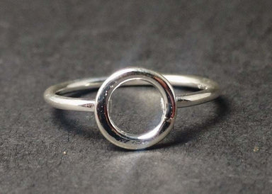 Open Circle Ring 925 Silver Karma Stacking Simple Minimalist Dainty