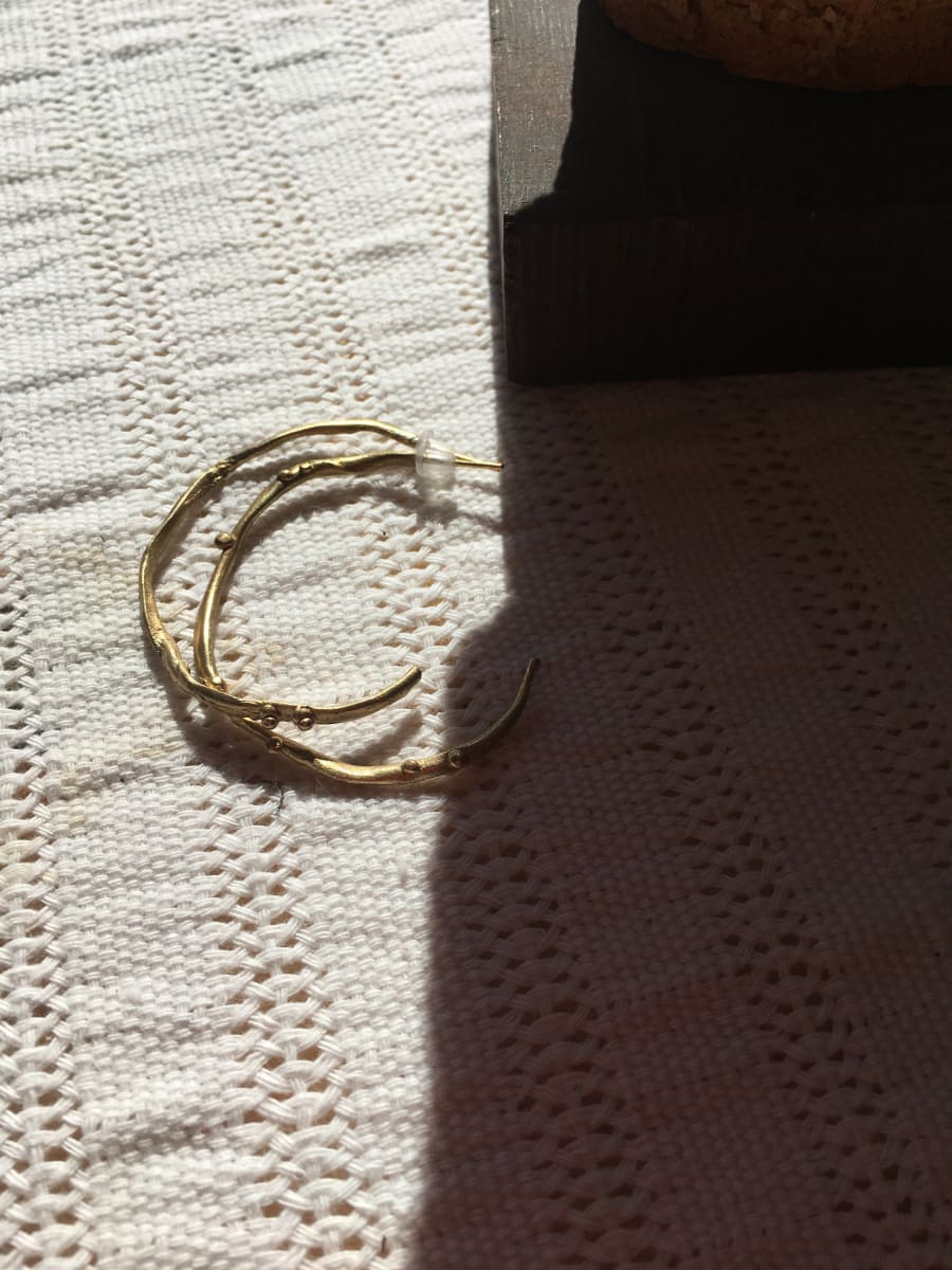 organic irregular golden hoop. sea inspired. - by Mai Solorzano