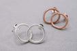 Earrings Organic shape circles silver stud earrings