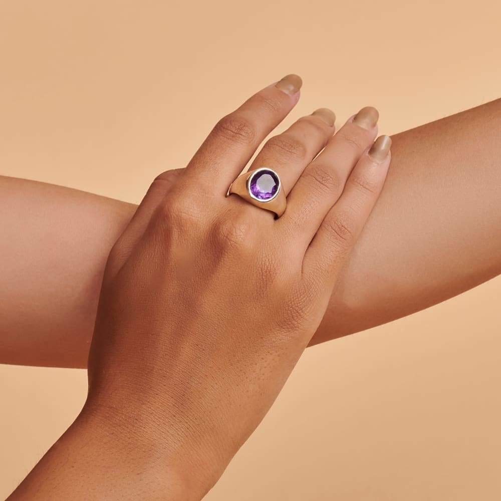 rings Oval Cut Purple Amethyst Gemstone 925 Sterling Silver Ring Fashion Handmade Jewelry Gift Nickel Free - by NativeFineJewelry
