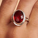 Rings Oval Cut Red Almandine Garnet Quartz Gemstone 925 Sterling Silver Ring Fashion Handmade Jewelry Gift - by NativeFineJewelry