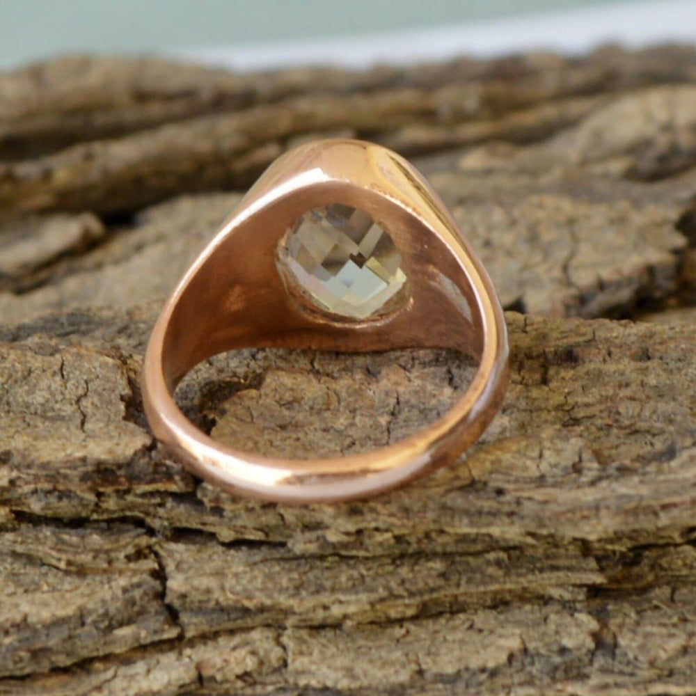 rings Oval Faceted Crysal Quartz Gemstone Sterling Silver Rose Gold Filled Ring Jewelry Artisan Handmade Gift Crystal Nickel Free 