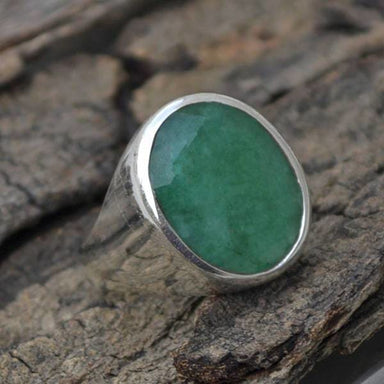 Sterling Silver Emerald Ring | Silver emerald ring, Emerald ring, Green emerald  ring
