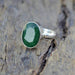 Oval Faceted Green Emerald Gemstone 925 Sterling silver Ring 22K Yellow Gold Filled Rose Jewelry