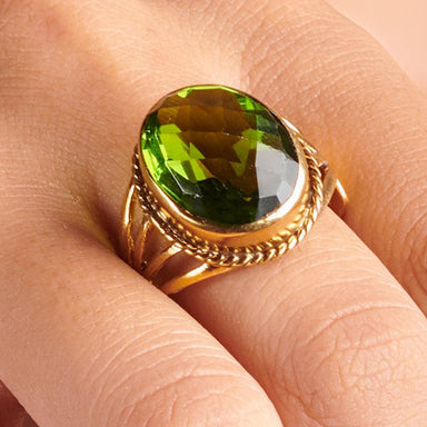 By Request 9ct Yellow Gold Peridot Ring - Ring Size H.5 | Goldsmiths
