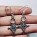 Oxidized Dangle Drop Earrings Flower Bohemian Jewelry Ethnic Elegant - by Ancient Craft