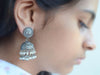 earrings Oxidized Silver Pendant Set With Jhumka Earring Traditional South Indian Jewelry - by Pretty Ponytails