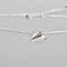necklaces Paper Plane Charm Necklace Rhodium Delicate Chain Layering Bohemian Jewelry MN93 - by Silver Soul Charms