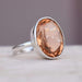 Peach Morganite Quartz Gemstone 925 Sterling Silver Ring 22K Yellow Gold Filled Rose