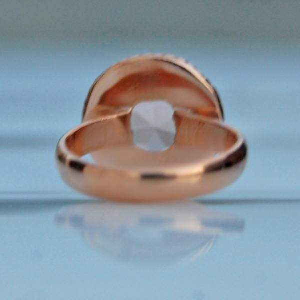 Peach Round Morganite Quartz Gemstone 925 Sterling silver Ring 22K Yellow Gold Filled Rose