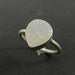 Pear White Druzy 925 Sterling Silver Bezel Rings Handmade Jewelry - By Nehal