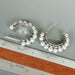 Pearl Hoop Studs | Sterling Silver 19 Mm Earrings | Bead Hoops | Elegant Jewelry | Round | E1090 - by Oneyellowbutterfly