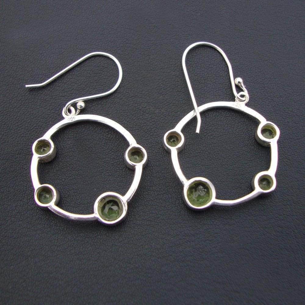 Peridot Dangle Earrings 925 Sterling Silver Hand Crafted Beautiful Designed on SALE! Wedding Gift,4.36 Grams - by Vidita Jewels