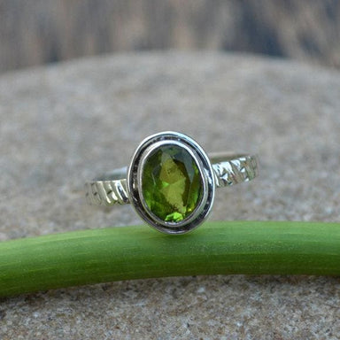 rings Peridot Gemstone Ring 925 Sterling Silver August Birthstone Gift Jewelry Nickel Free Handmade Handcrafted - by NativeFineJewelry