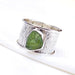 rings Peridot Ring Raw Crystal 925 Sterling Silver Band Ring-D014 - by Adorable Craft