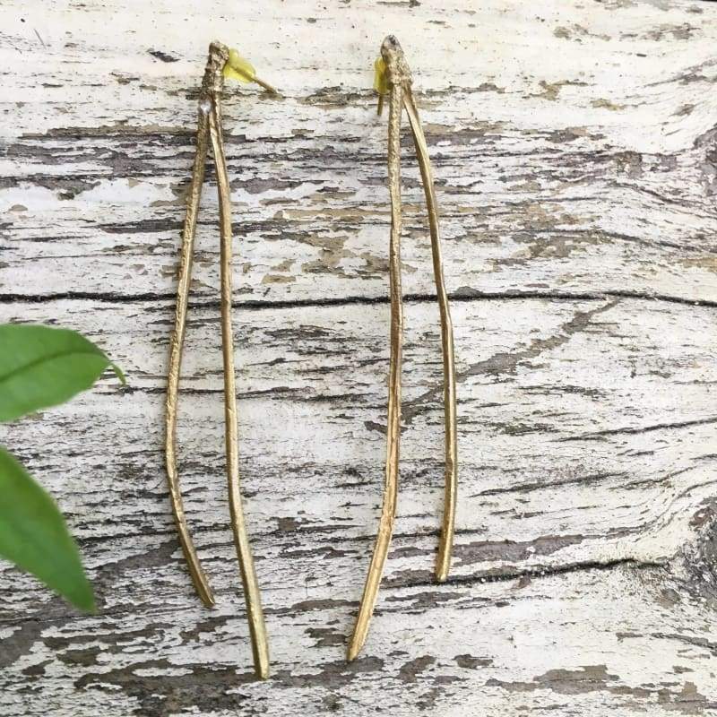 Earrings Pine Dangle Earring in Brass