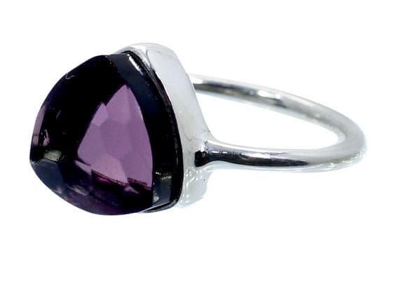 Pink Amethyst Hydro 925 Sterling Silver Bezel Set Ring Handmade Fancy for Wedding Gift - by Nehal Jewelry
