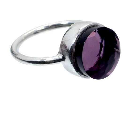 Pink Amethyst Hydro 925 Sterling Silver Handmade Bezel Set Simple Ring Gorgeous for her - by Nehal Jewelry