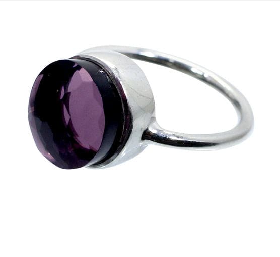 Pink Amethyst Hydro 925 Sterling Silver Handmade Bezel Set Simple Ring Gorgeous for her - by Nehal Jewelry