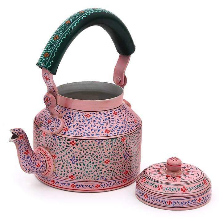 Painted Teapots Pink Hand Tea Pot in Aluminium