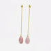 Pink Opal Gemstone 925 Droplet Earrings - By Nehal Jewelry