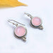 Earrings Pink Rose Quartz Earring 925 Sterling Silver Dangle Gemstone