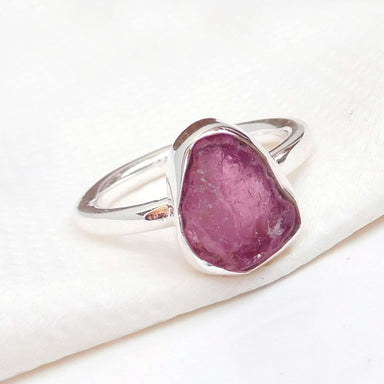 rings Pink Tourmaline Ring 925 Sterling Silver Raw Ring,Nickel Free Handmade Jewelry - by Adorable Craft