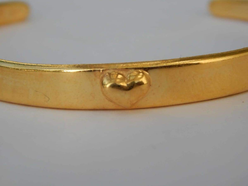 Bracelets Plain silver Bangle with Gold Plated written Heart of