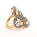 Polki Diamond Rose cut Diamonds Gold Plated 925 sterling silver Ring Sz 7 victorian style jewelry - by Vidita Jewels