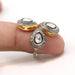 Polki Diamonds & Rose cut Gold Plated 925 sterling silver Ring Sz 6.5 victorian style jewelry - by Vidita Jewels