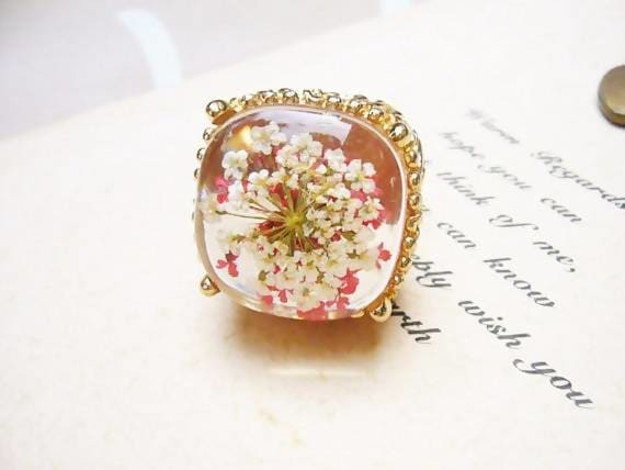 Rings Pressed Flower Woodland Ring - Title by StylishNature