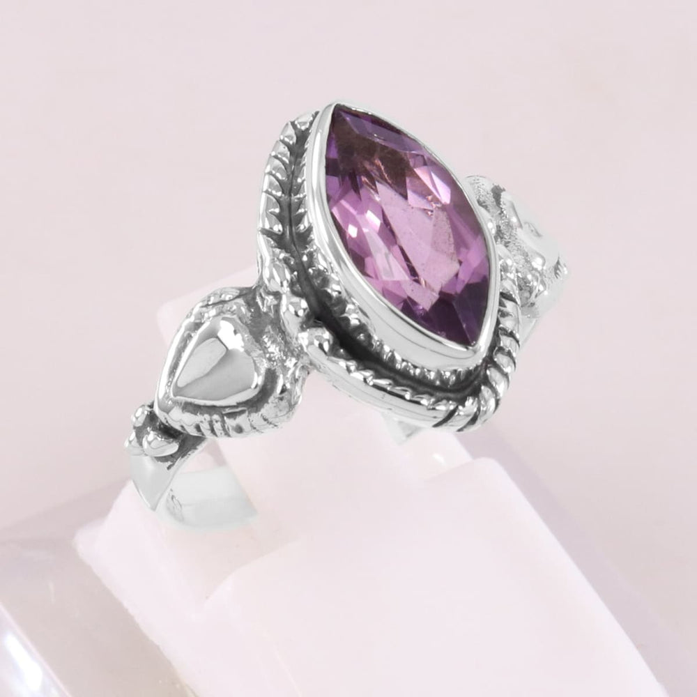 rings Purple Amethyst 925 Sterling Silver Ring Handmade Birthstone Unisex Wedding Gift - by Rajtarang