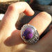 Purple Copper Turquoise Ring - 925 Sterling Silver - Handmade - Everyday - Dainty - Vintage - by GIRIVAR CREATIONS