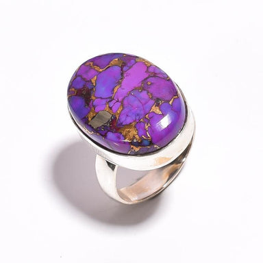 rings Purple copper turquoise ring 925 sterling silver women’s gift ring,purple wedding birthday - by jaipur art jewels
