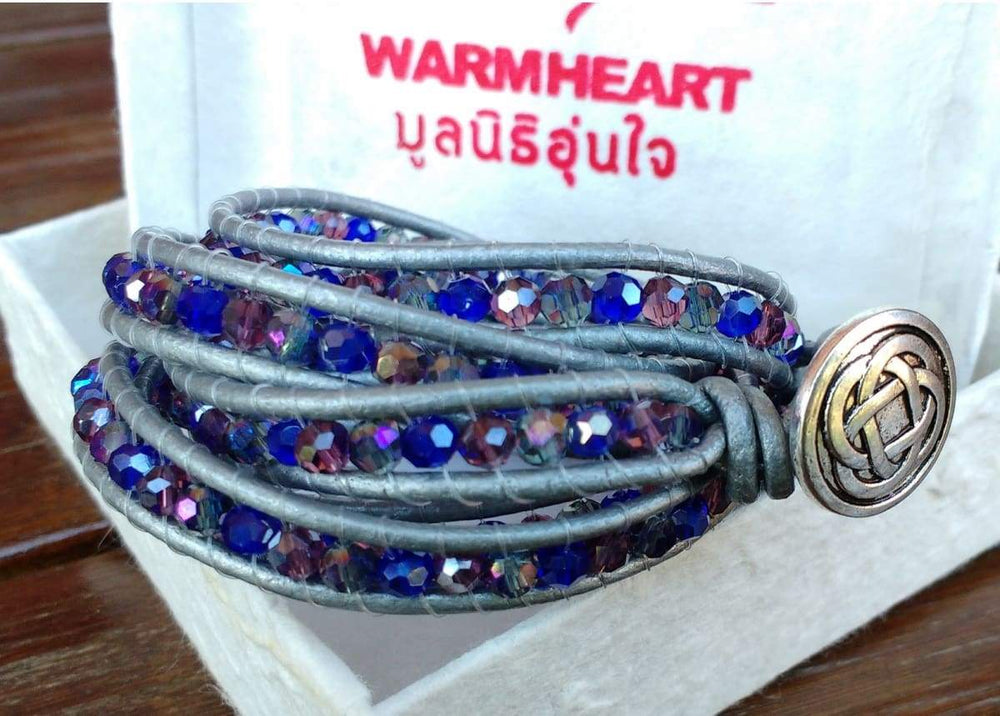 Bracelets Purple Mix Crystal Wrap Bracelet