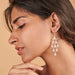Earrings Rainbow Moonstone Earring Jewelry Silver Dangle Big Designer Ring Bezel Setting Cab Stone Earrring - by InishaCreation