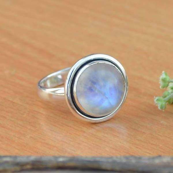 Rings AAA Rainbow Moonstone Gemstone Ring Solid 925 Sterling Silver June Birthstone All Specified Sizes Availabl