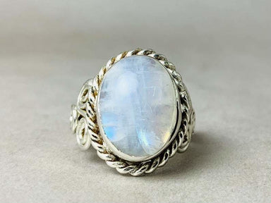 Rainbow Moonstone Ring 925 Silver June Birthstone Handmade Designer Gemstone - by Heaven Jewelry