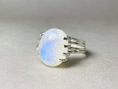 rings Rainbow Moonstone Ring 925 Silver Oval Handmade Unique Jewelry moonstone Gift Nickel Free - by Heaven